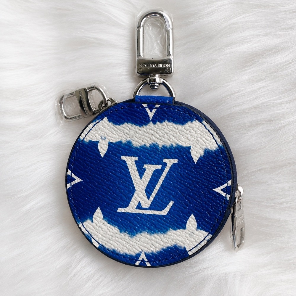 Louis Vuitton Monogram Clouds Round Coin Purse Bag Charm Blue White Virgil Abloh